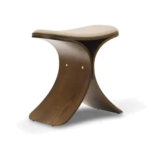 Gejst Luno stool 48x28x72 cm Dark oak–dark beige textile – image 1