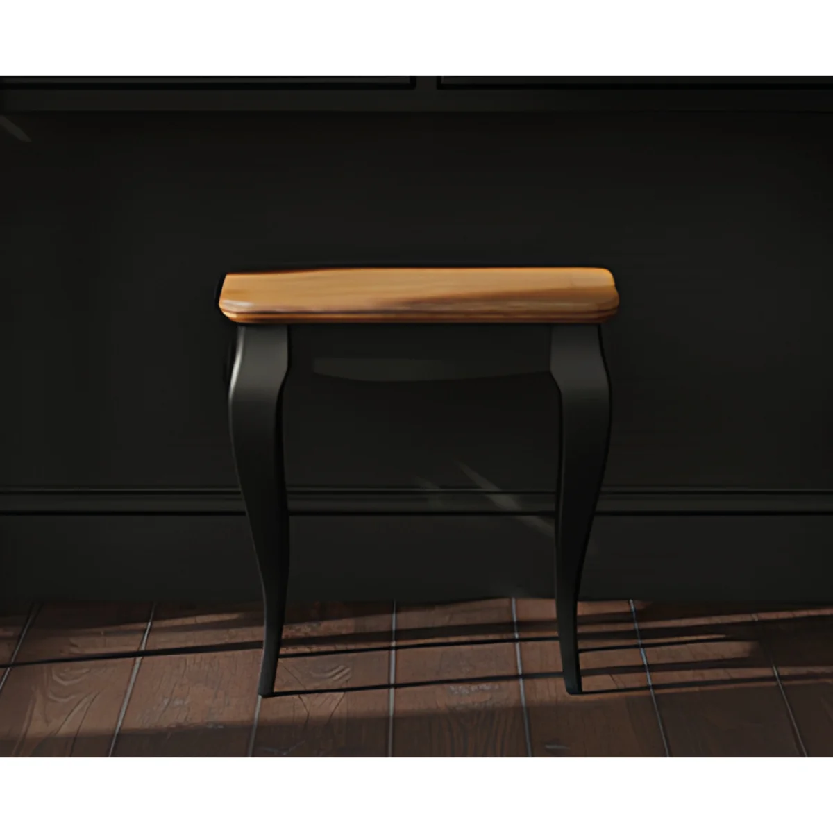 Chateau Noir Oak and Black Painted Dressing Table Stool – image 4