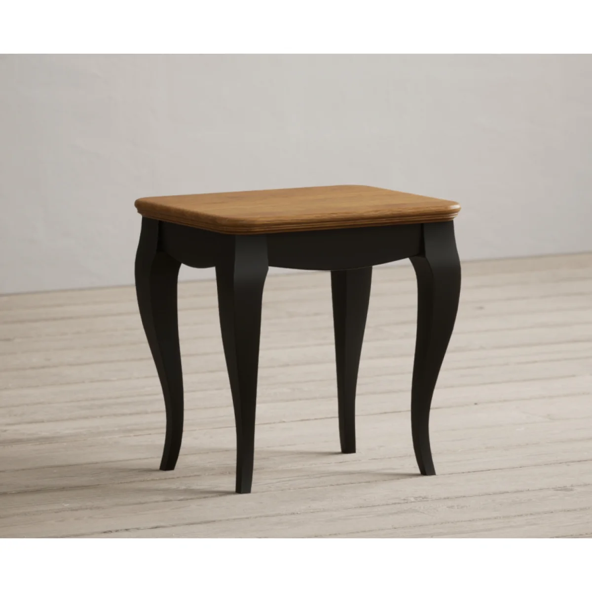 Chateau Noir Oak and Black Painted Dressing Table Stool – image 5