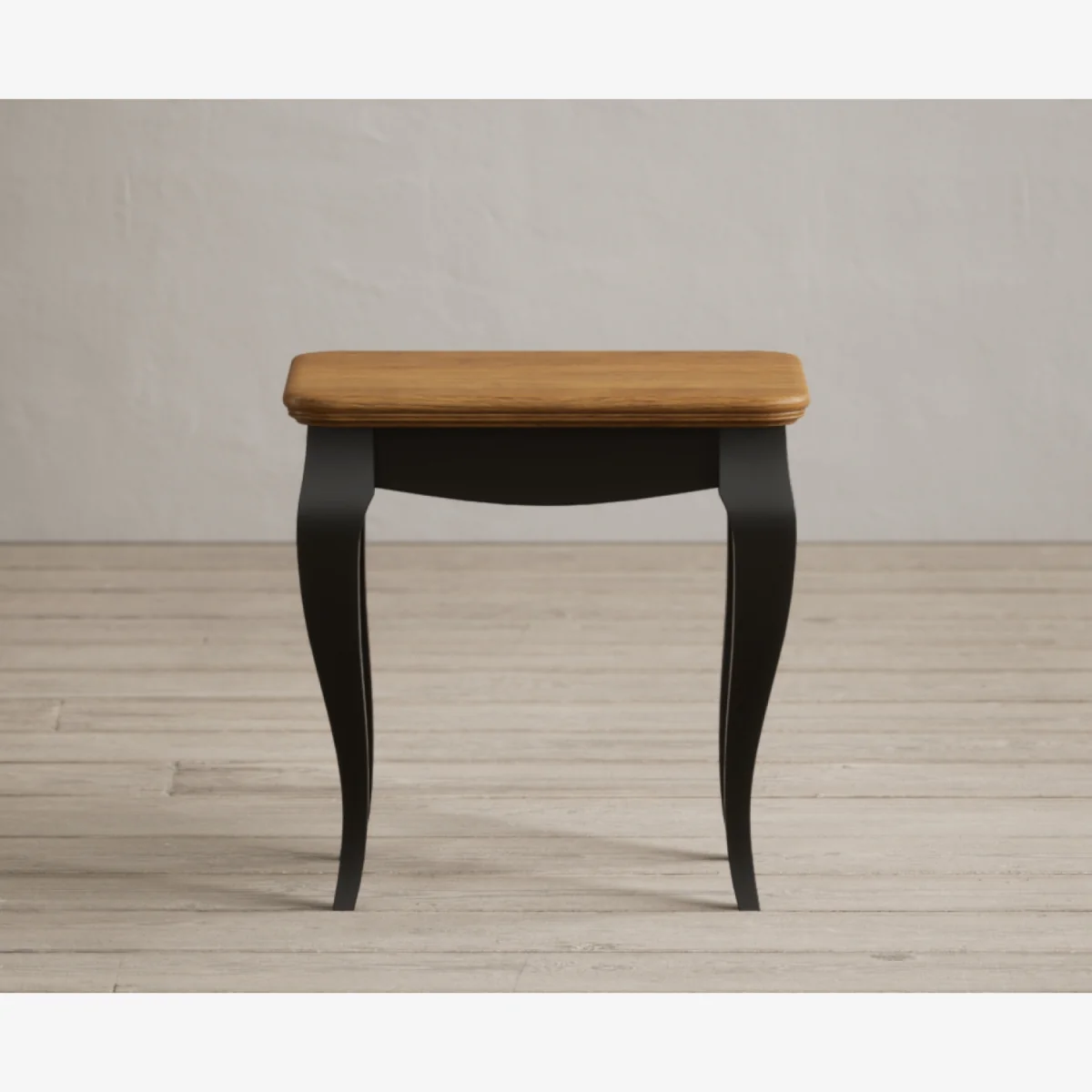 Chateau Noir Oak and Black Painted Dressing Table Stool – image 1