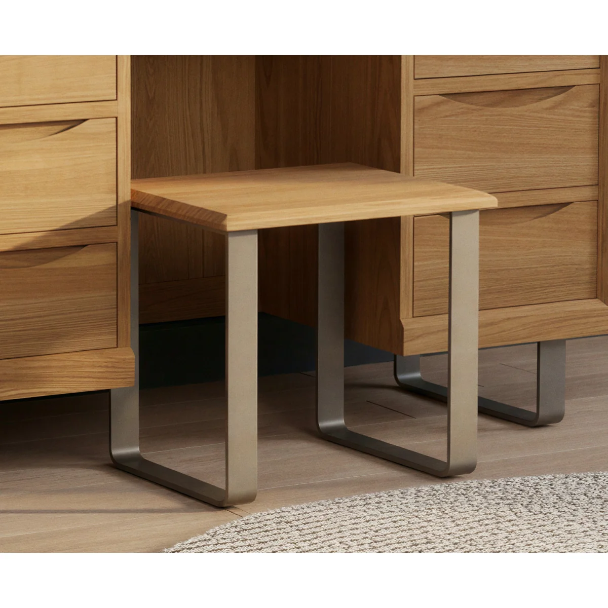 Parker Solid Oak Dressing Table Stool – image 2