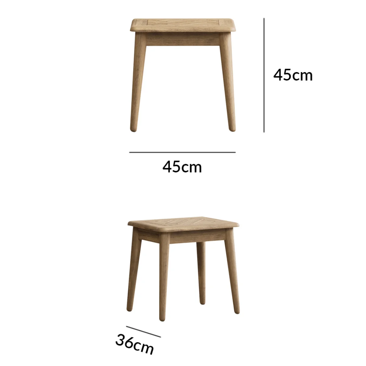 Parven Solid Oak Dressing Table Stool – image 8