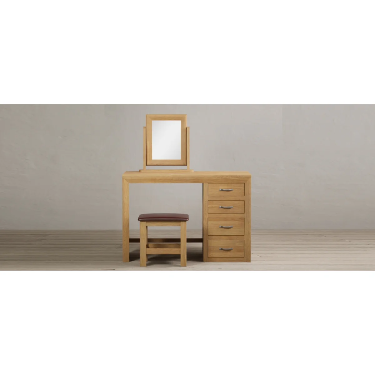 Mitre Solid Oak Dressing Table Stool – image 5