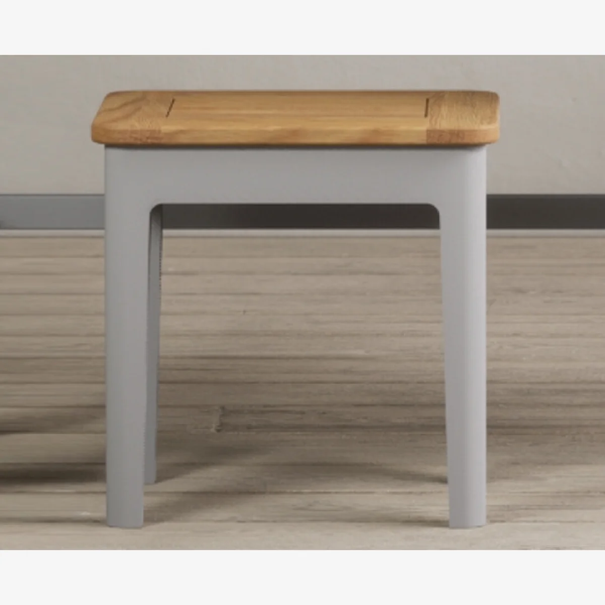 Loxton Oak and Light Grey Painted Dressing Table Stool