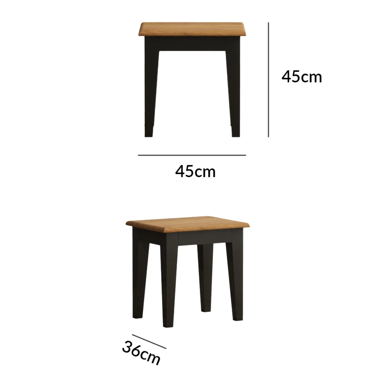 Charlton Oak and Black Painted Dressing Table Stool – image 10