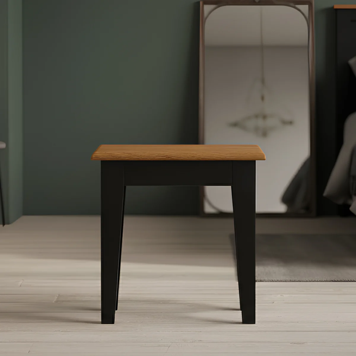 Charlton Oak and Black Painted Dressing Table Stool – image 1
