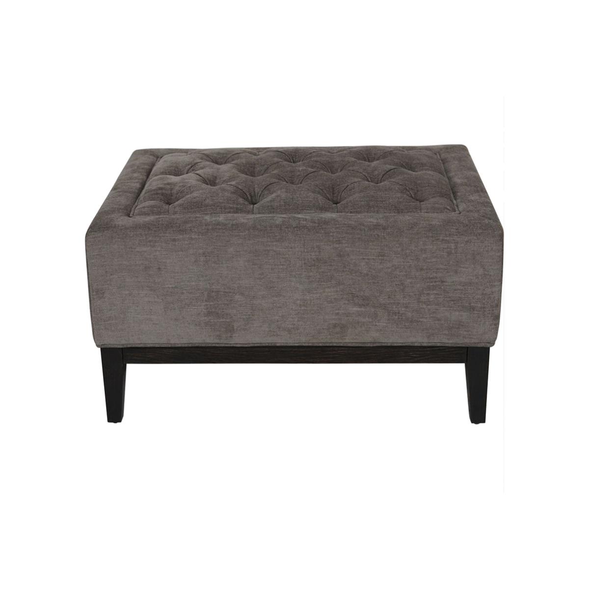 Libra Midnight Mayfair Collection - Theodore Buttoned Stool in Warm Grey – image 1