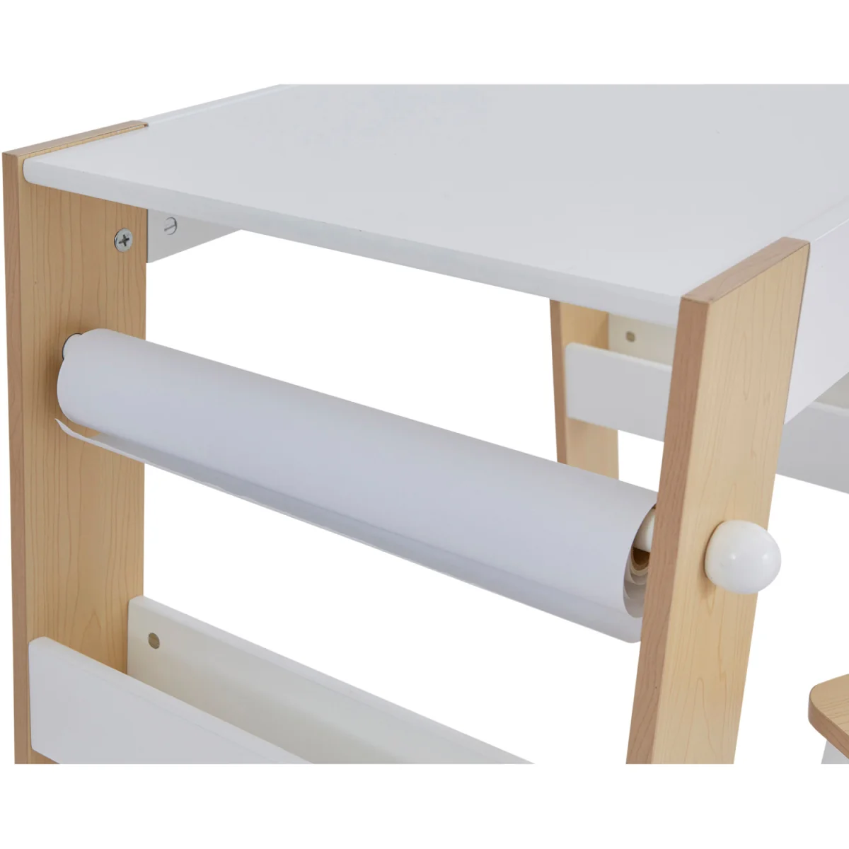 Kids Play Table and Stool Set - White and Pine – image 4