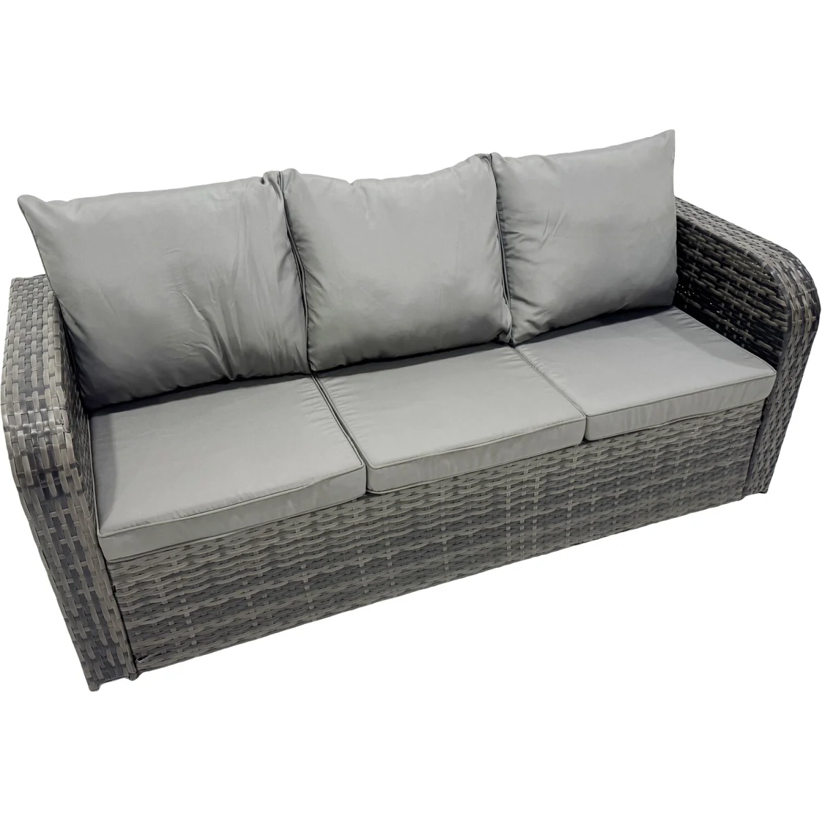 Fimous Garden Rattan Outdoor Furniture Set 13-Seater with 3-Seater Sofa and Stools Dark Grey Mixed - Dark Grey Mixed – image 2