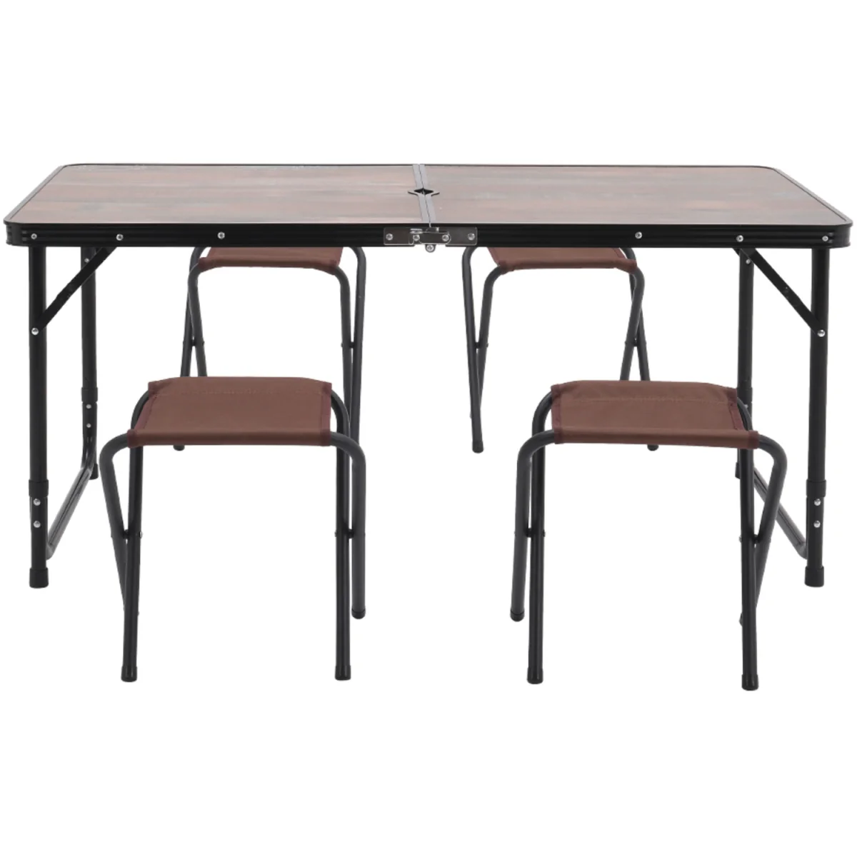 Breeins Outdoor Foldable Picnic Table Set with 4 Stools - Rustic Brown – image 4