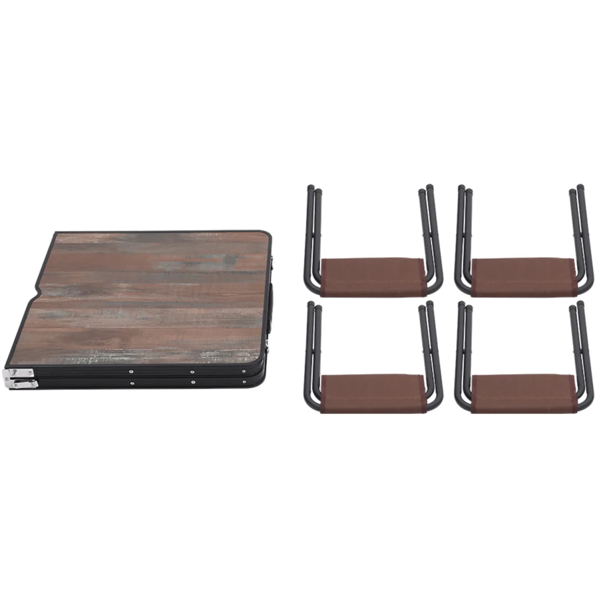 Breeins Outdoor Foldable Picnic Table Set with 4 Stools - Rustic Brown – image 7