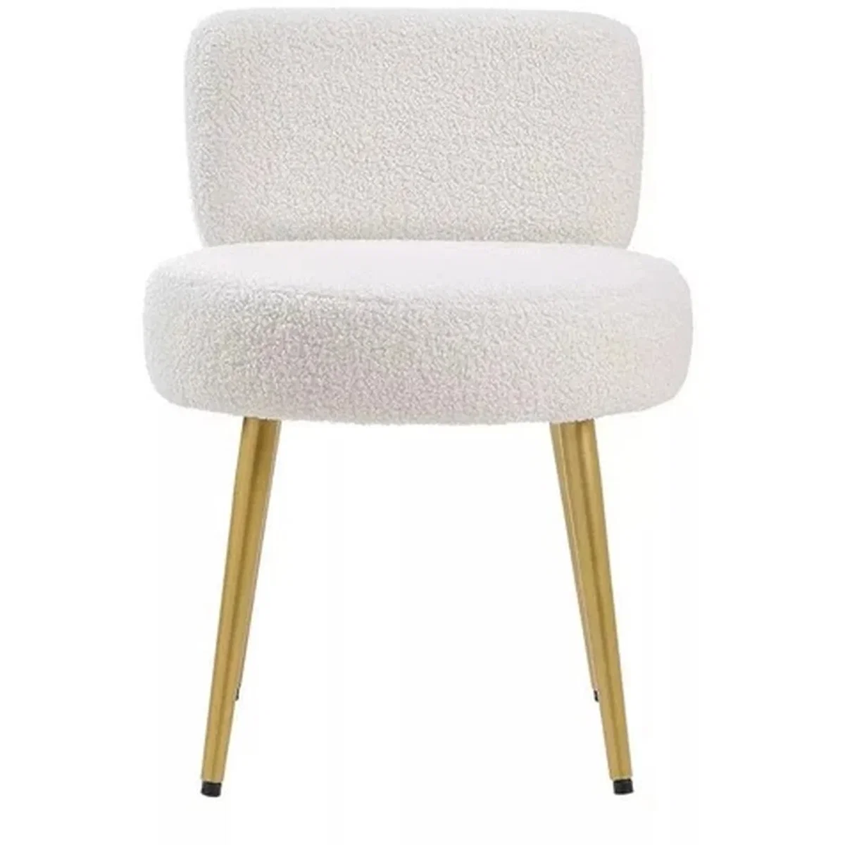 Teddy Fleece Upholstered Stool with Gold Legs - gold – image 2