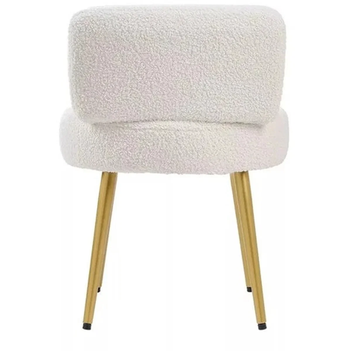 Teddy Fleece Upholstered Stool with Gold Legs - gold – image 4