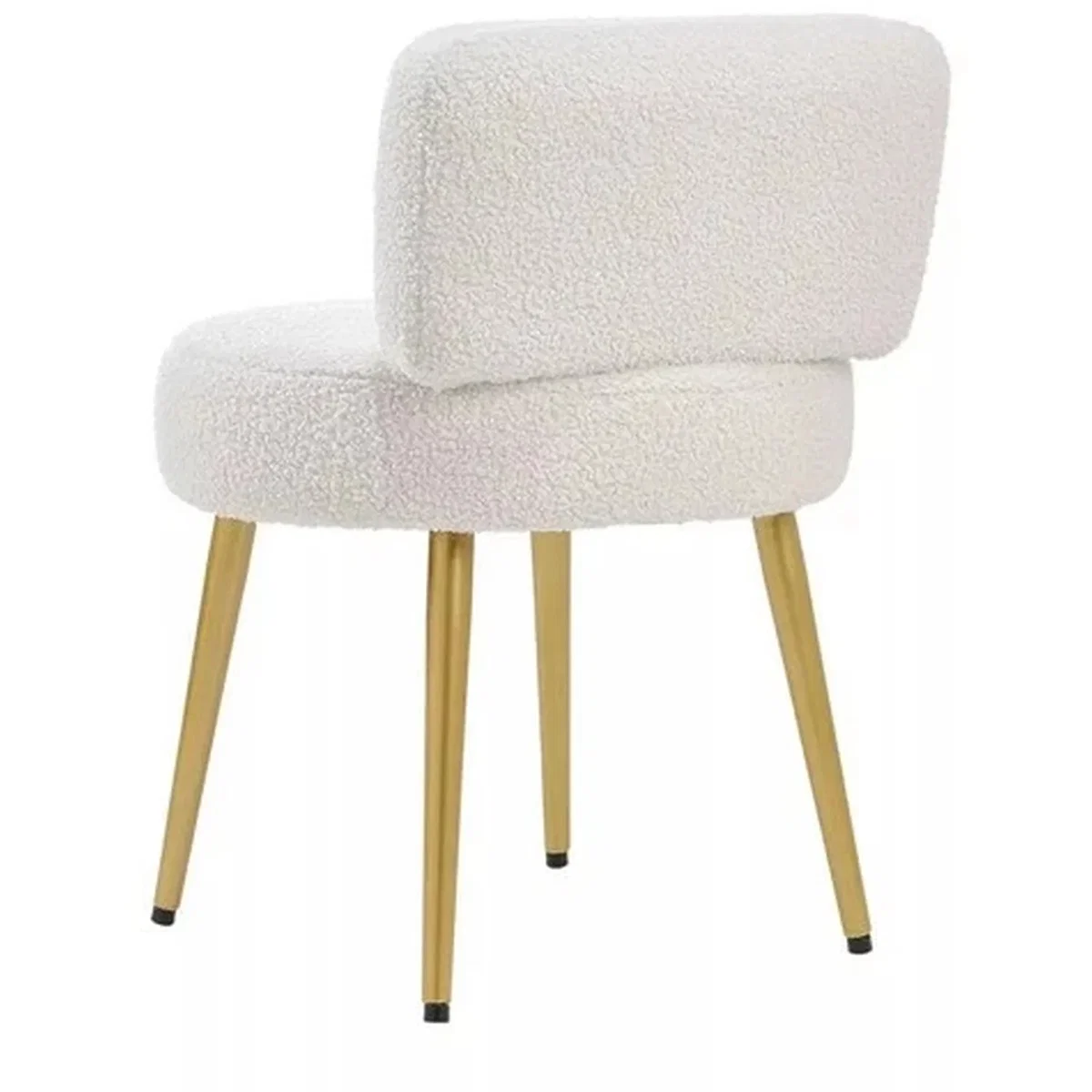 Teddy Fleece Upholstered Stool with Gold Legs - gold – image 5