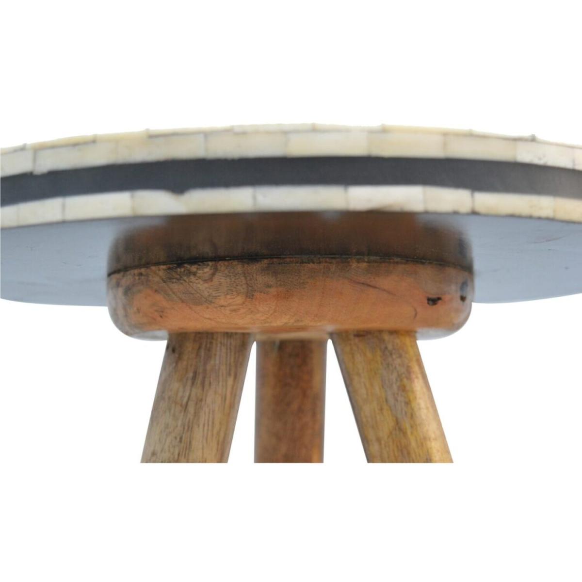 Unick Bone Inlay Tripod Stool - Brown – image 2