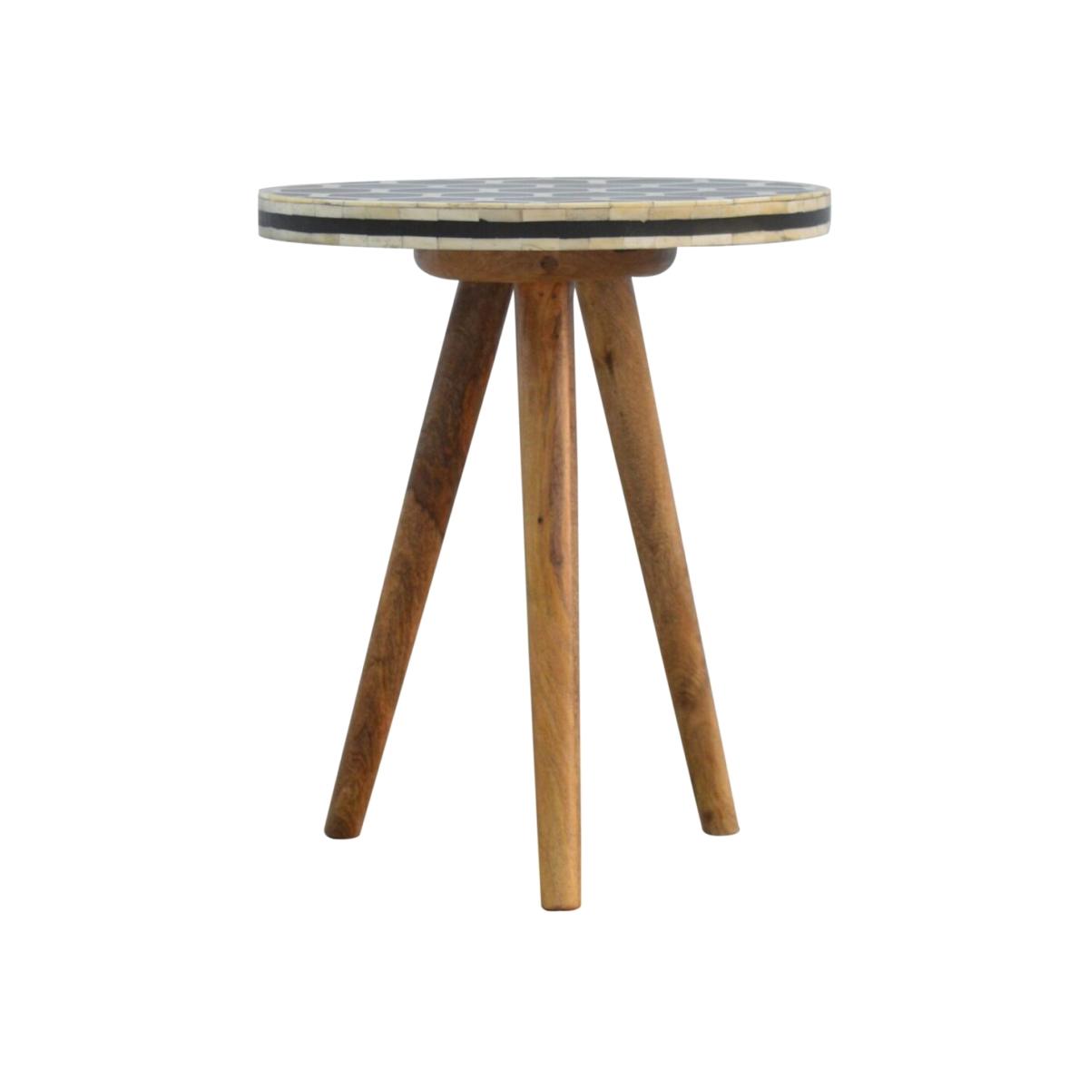 Unick Bone Inlay Tripod Stool - Brown – image 1