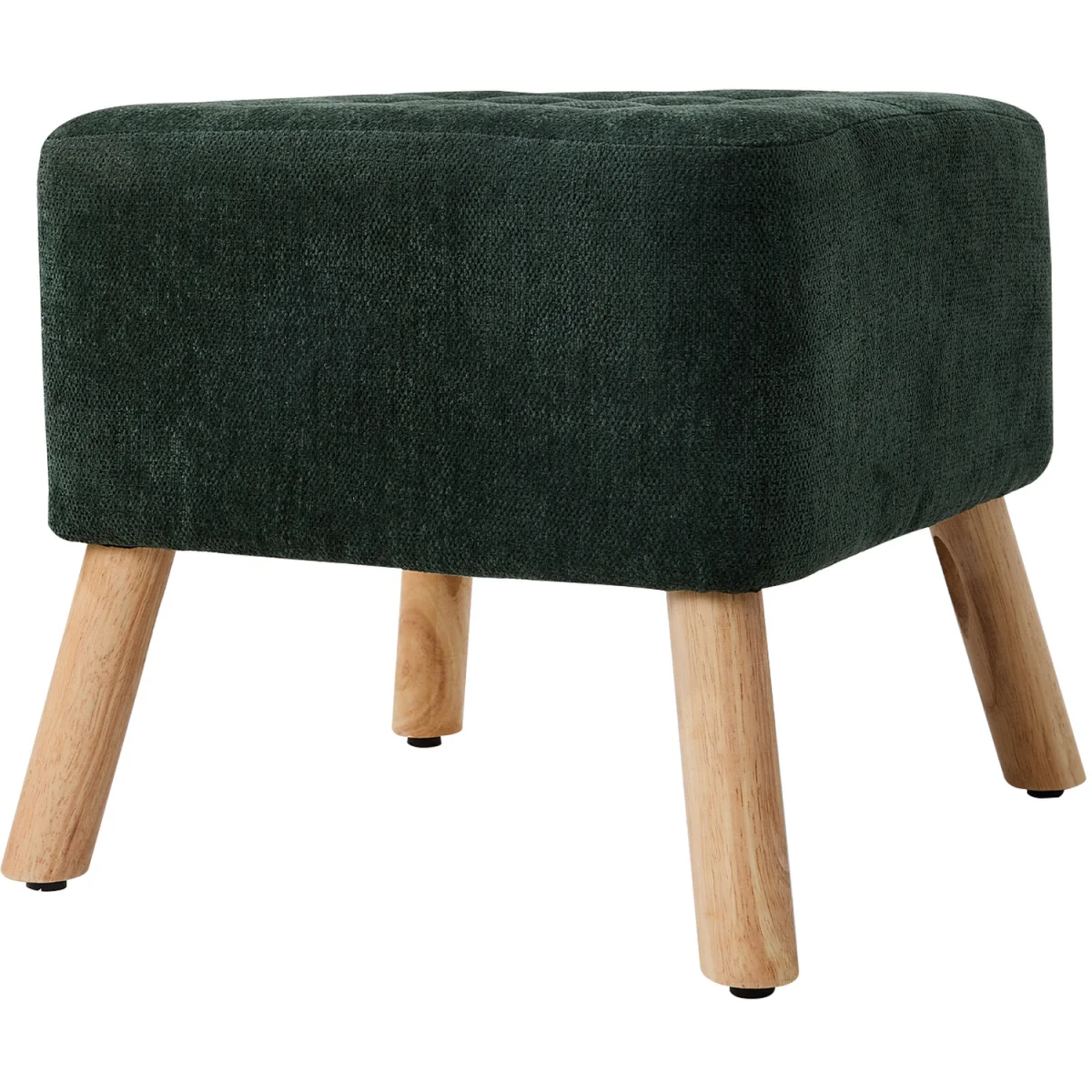 Chenille Upholstered Footstool Stool - Green – image 4