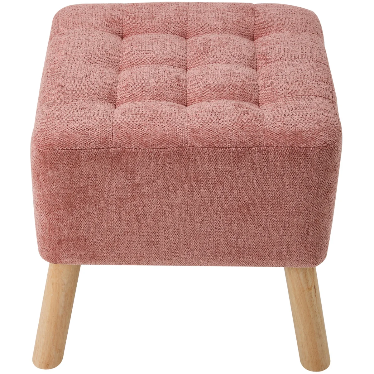 Chenille Upholstered Footstool Stool - Pink – image 4
