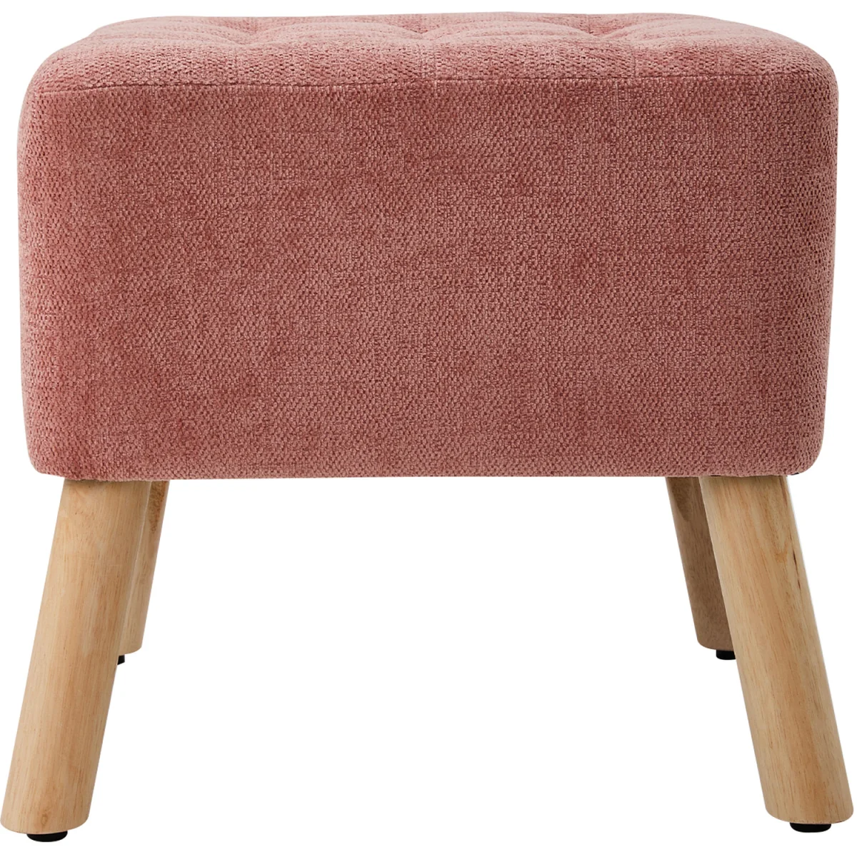 Chenille Upholstered Footstool Stool - Pink – image 5