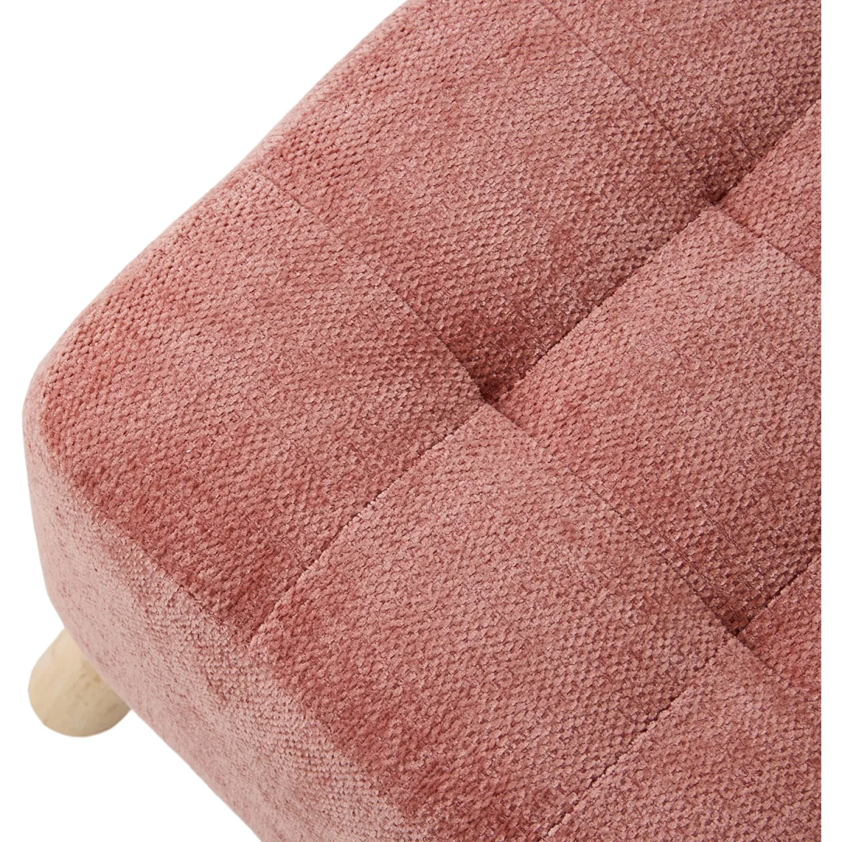 Chenille Upholstered Footstool Stool - Pink – image 6