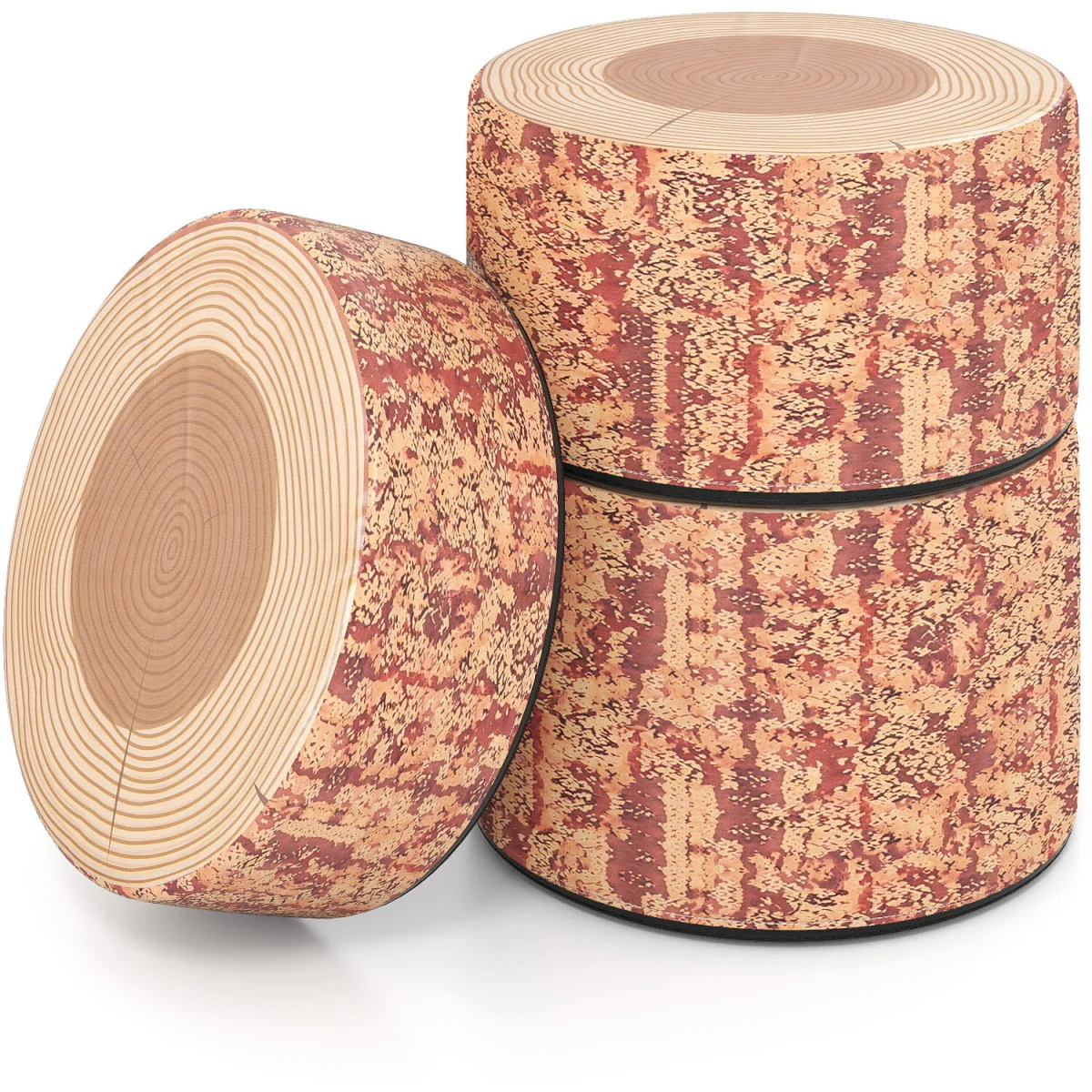 3 Piece Tree Stump Stool Set - Natural – image 8