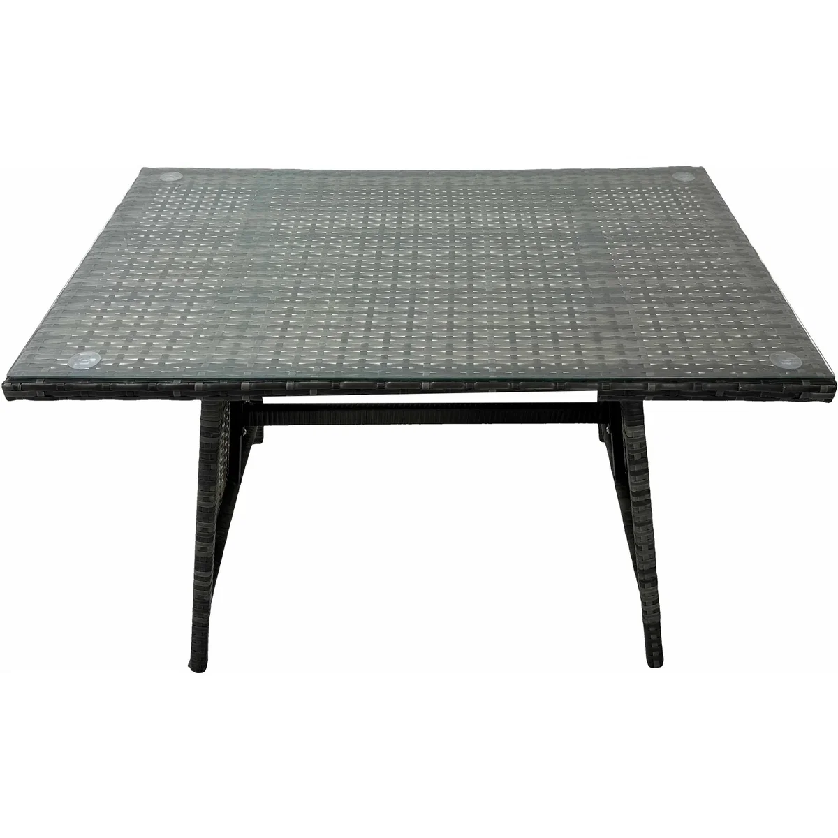 Fimous Dark Grey PE Rattan Garden Furniture Set with Dining Table and 2 Stools. - Dark grey mixed PE Rattan – image 4