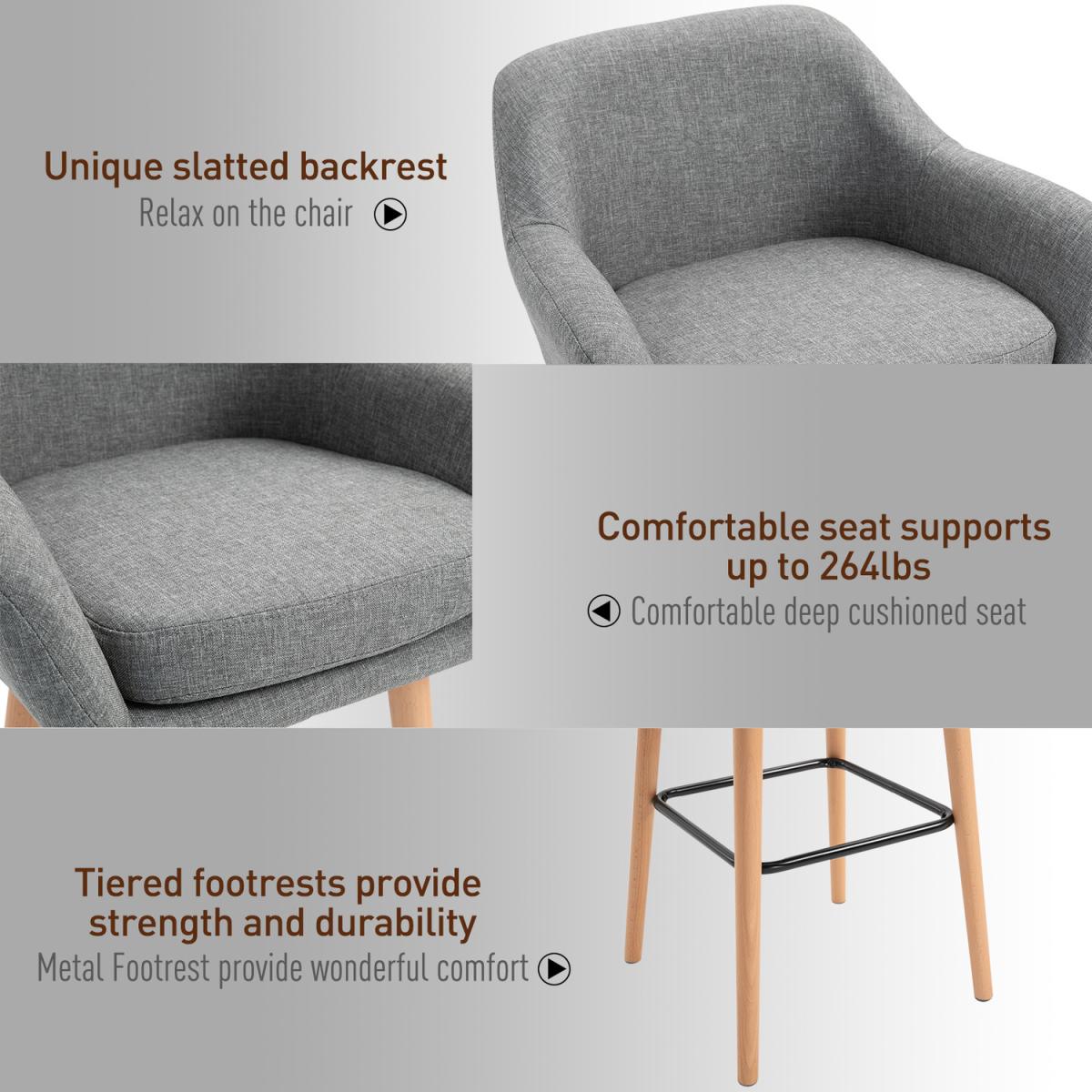 Upholstered Fabric Bucket Seat - Beige – image 11