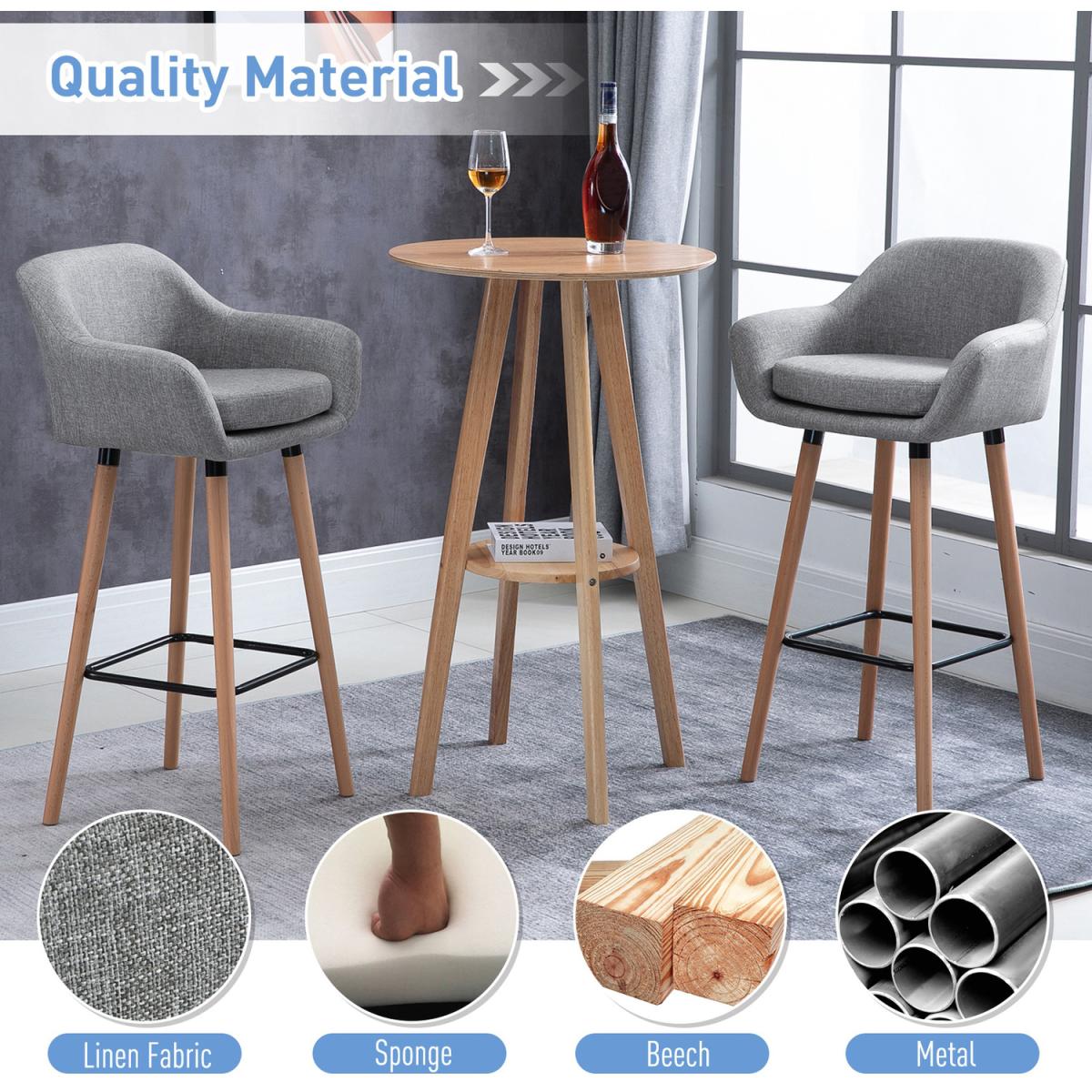 Upholstered Fabric Bucket Seat - Beige – image 12