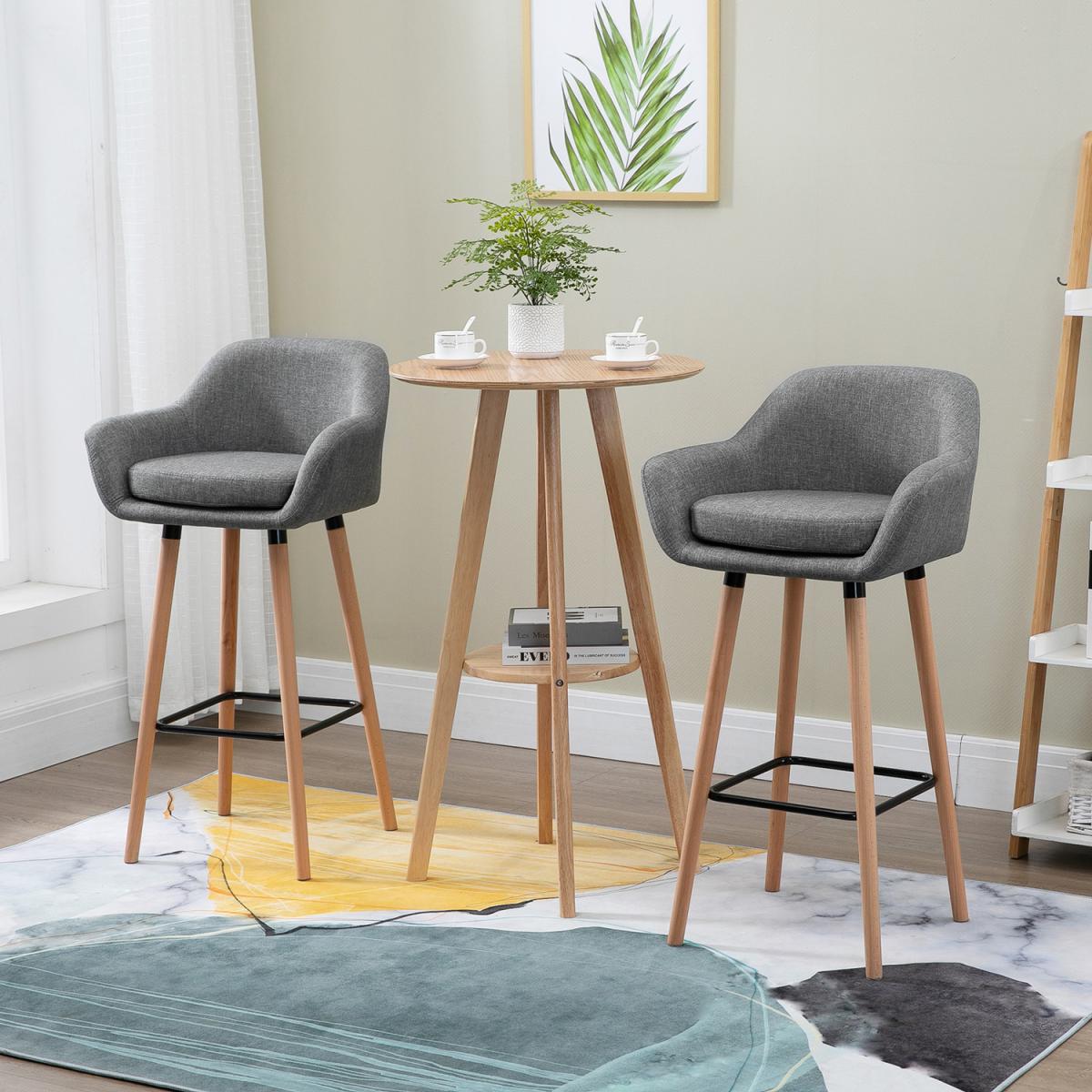 Upholstered Fabric Bucket Seat - Beige – image 14