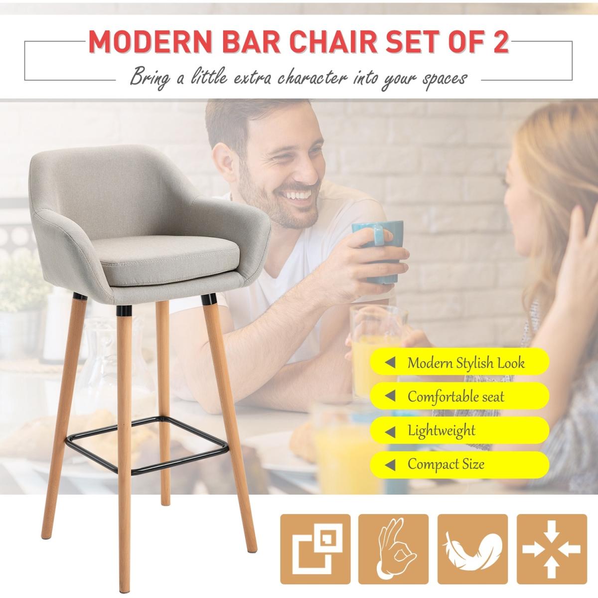 Upholstered Fabric Bucket Seat - Beige – image 4