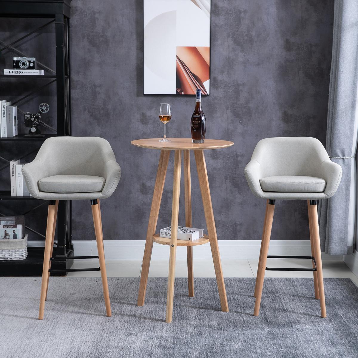 Upholstered Fabric Bucket Seat - Beige – image 5