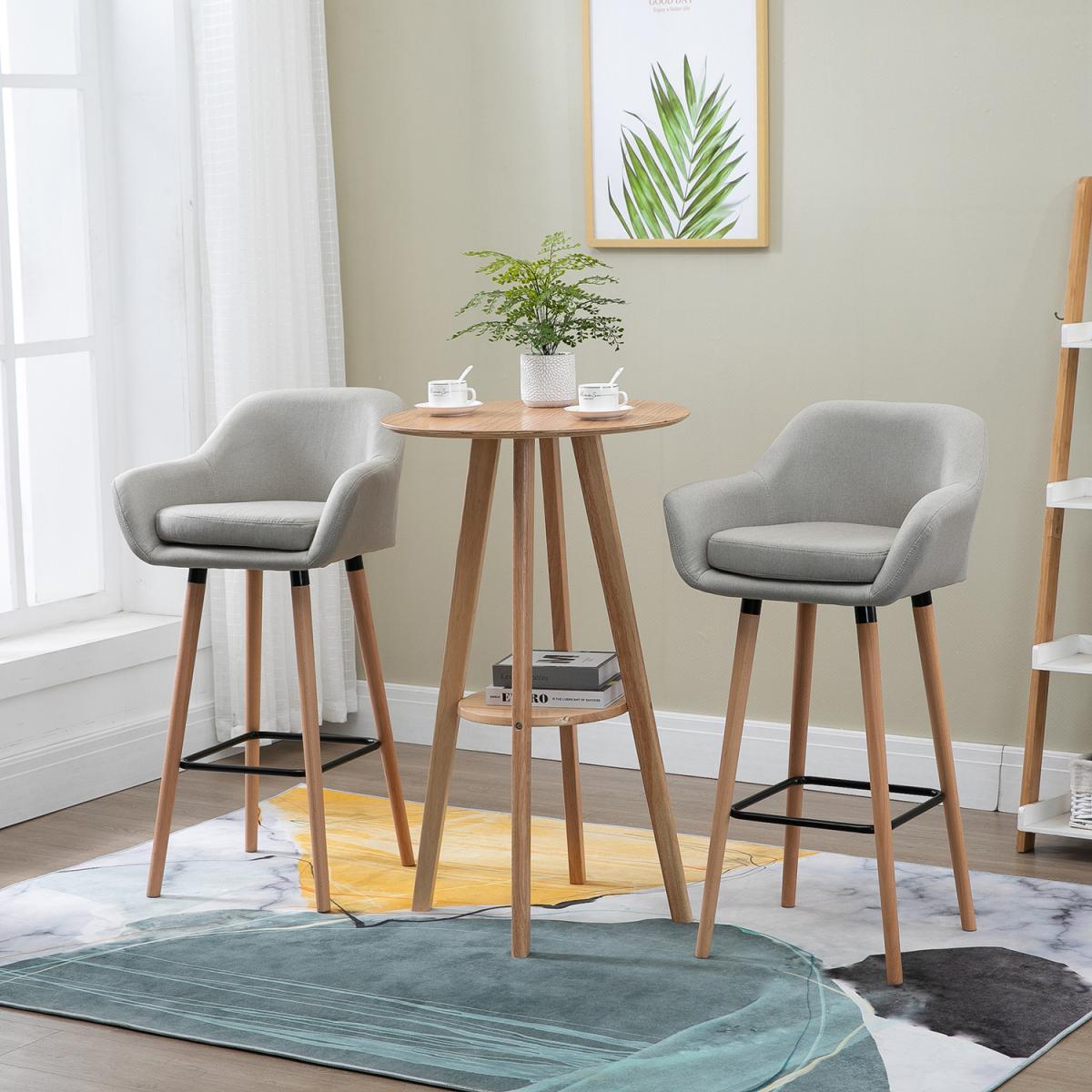 Upholstered Fabric Bucket Seat - Beige – image 7
