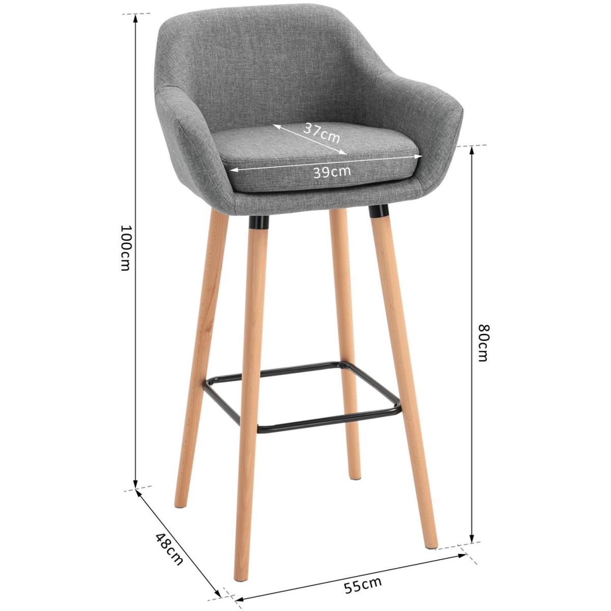 Upholstered Fabric Bucket Seat - Beige – image 9