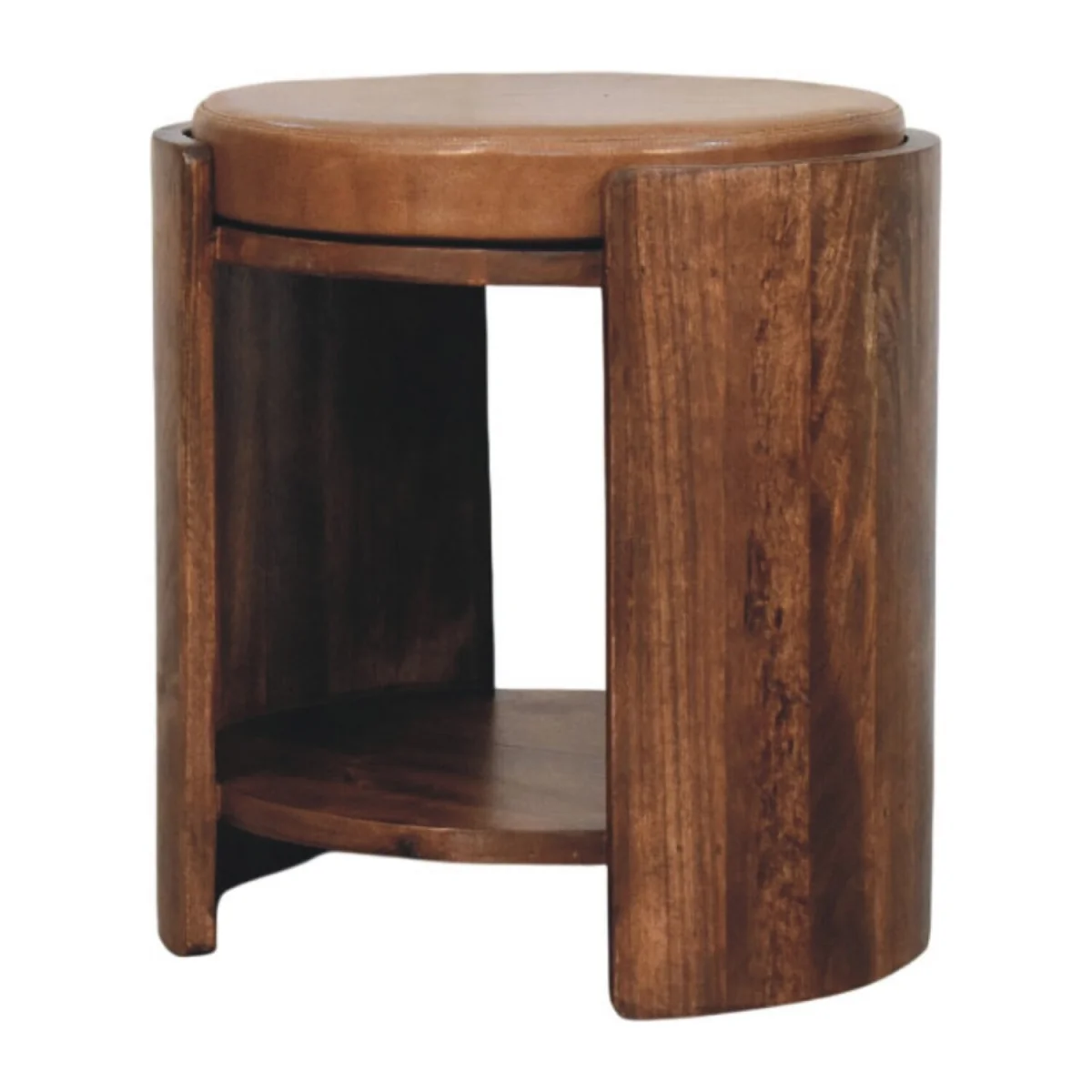 Savoy Leather Stool - Brown – image 3