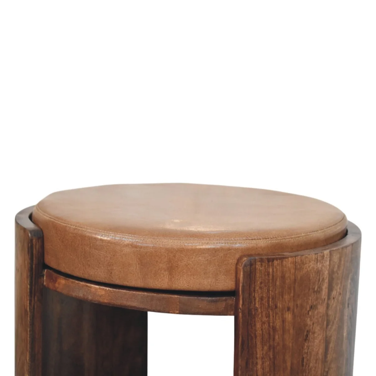 Savoy Leather Stool - Brown – image 5