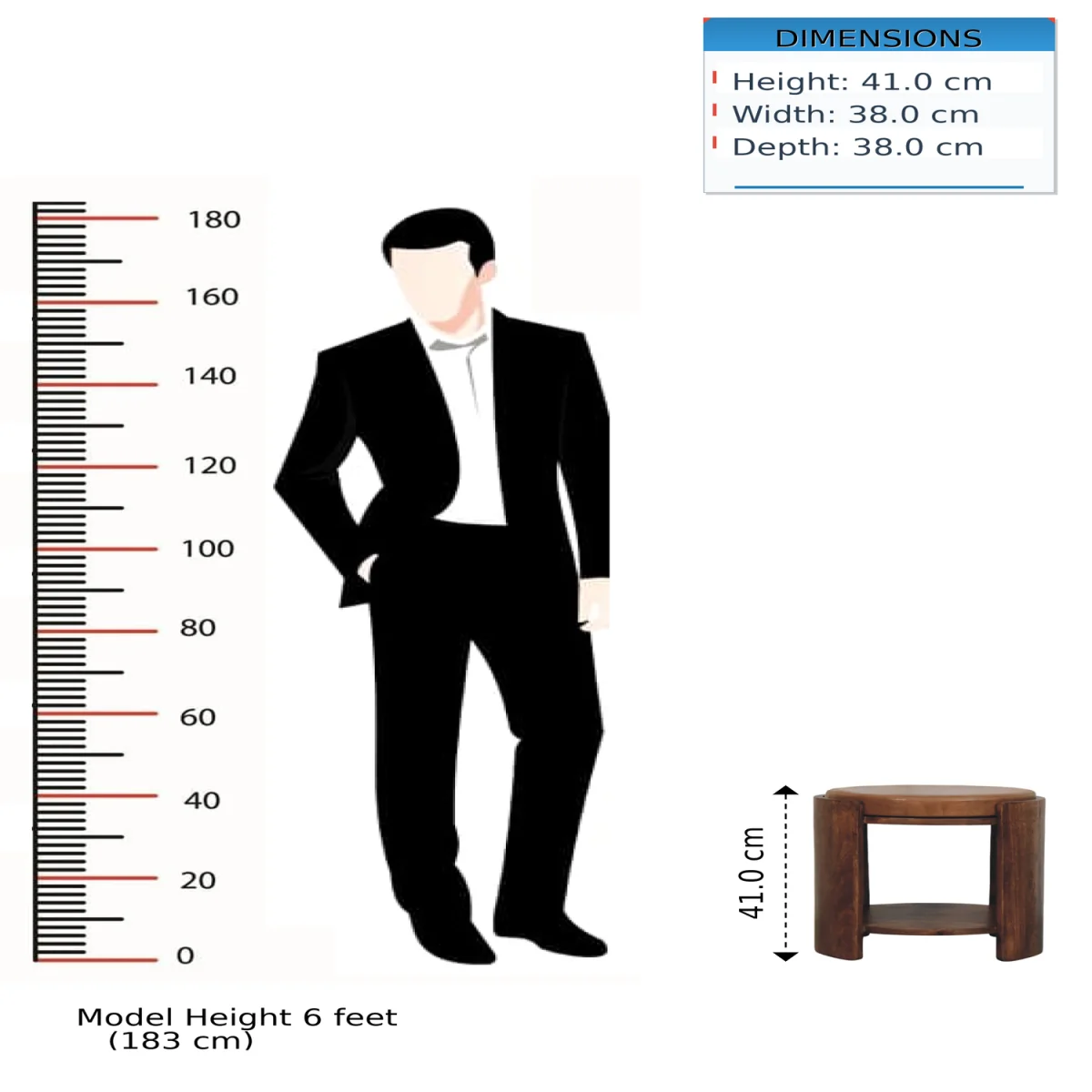 Savoy Leather Stool - Brown – image 9