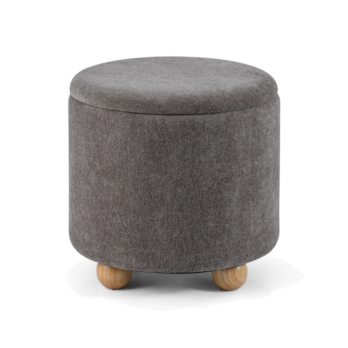 Chenille Fabric Footrest Stool - Grey