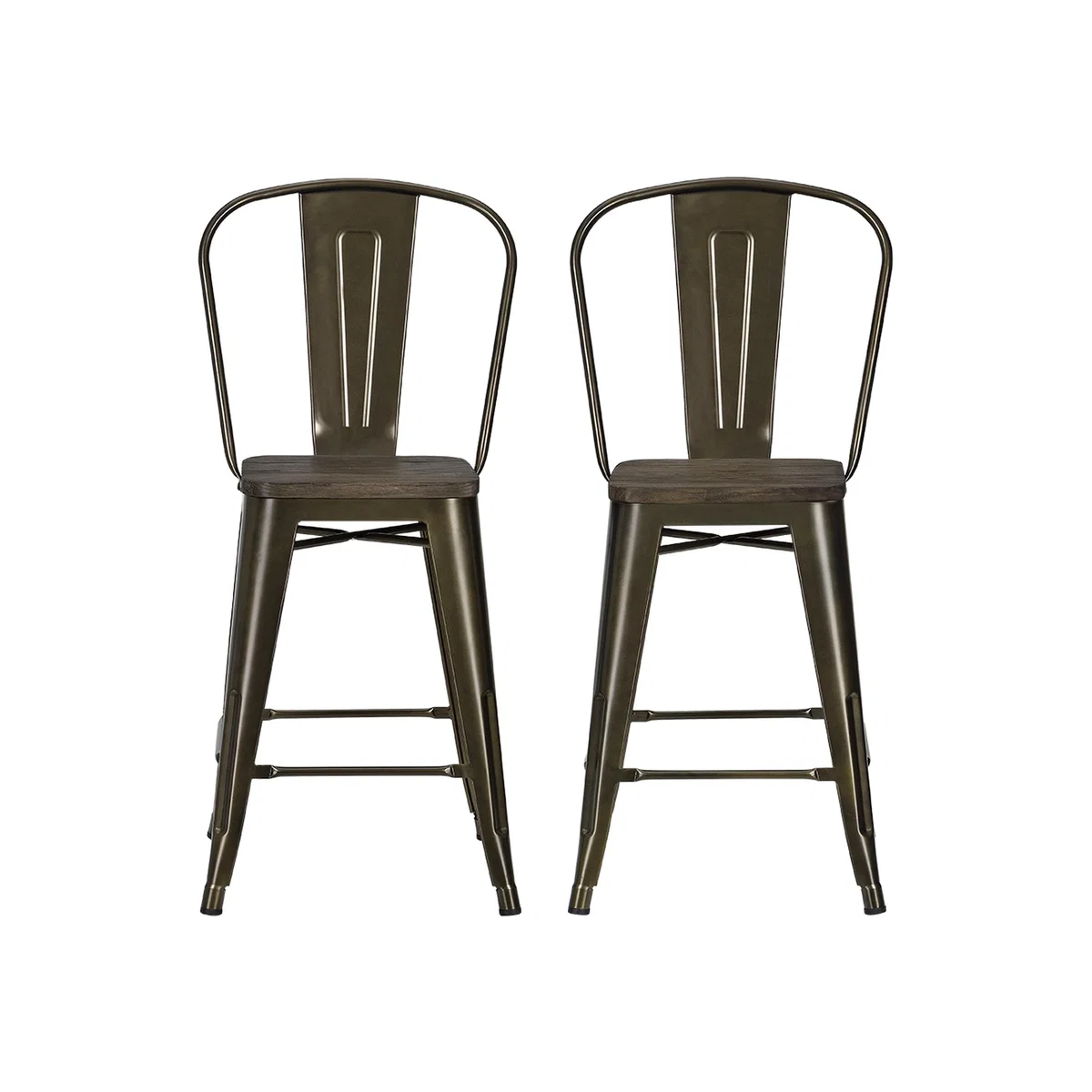 Luxor 24in Metal Counter Stool 2PK - Bronze