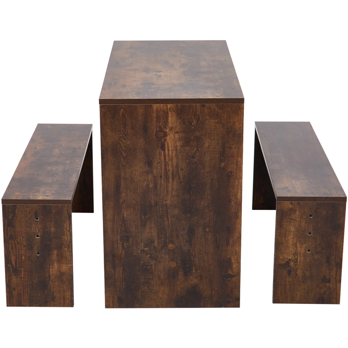 Retro Dining Table and 2 Stool Set - Brown – image 6