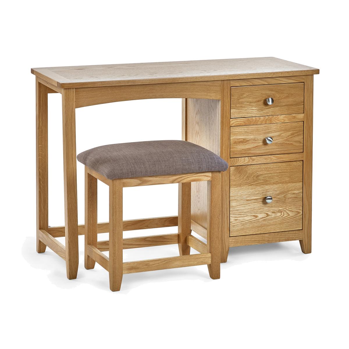Mallory Dress Table and Stool - Oak / 3