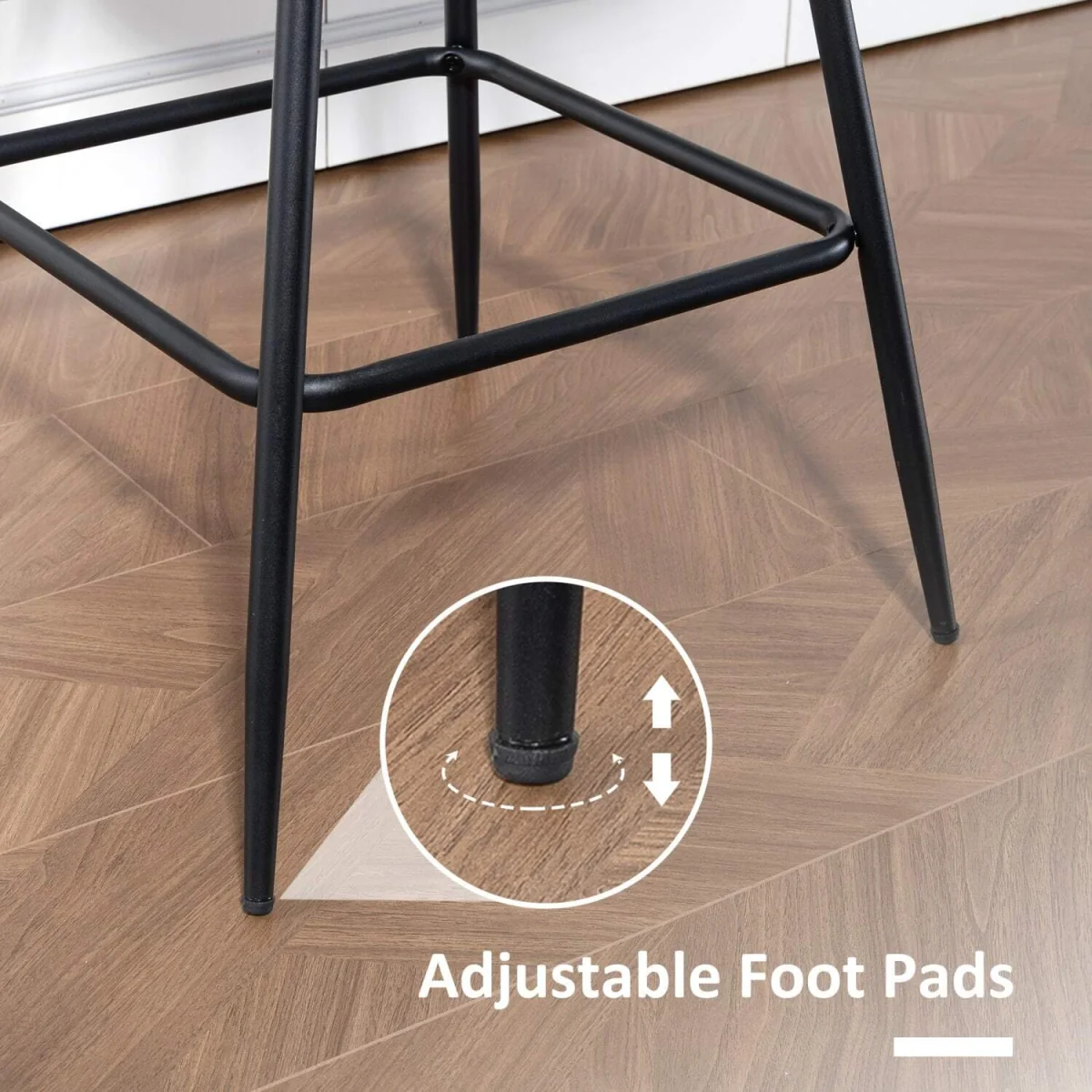 Lono Set Of 2 Black Faux Leather Swivel Counter Stools – image 9