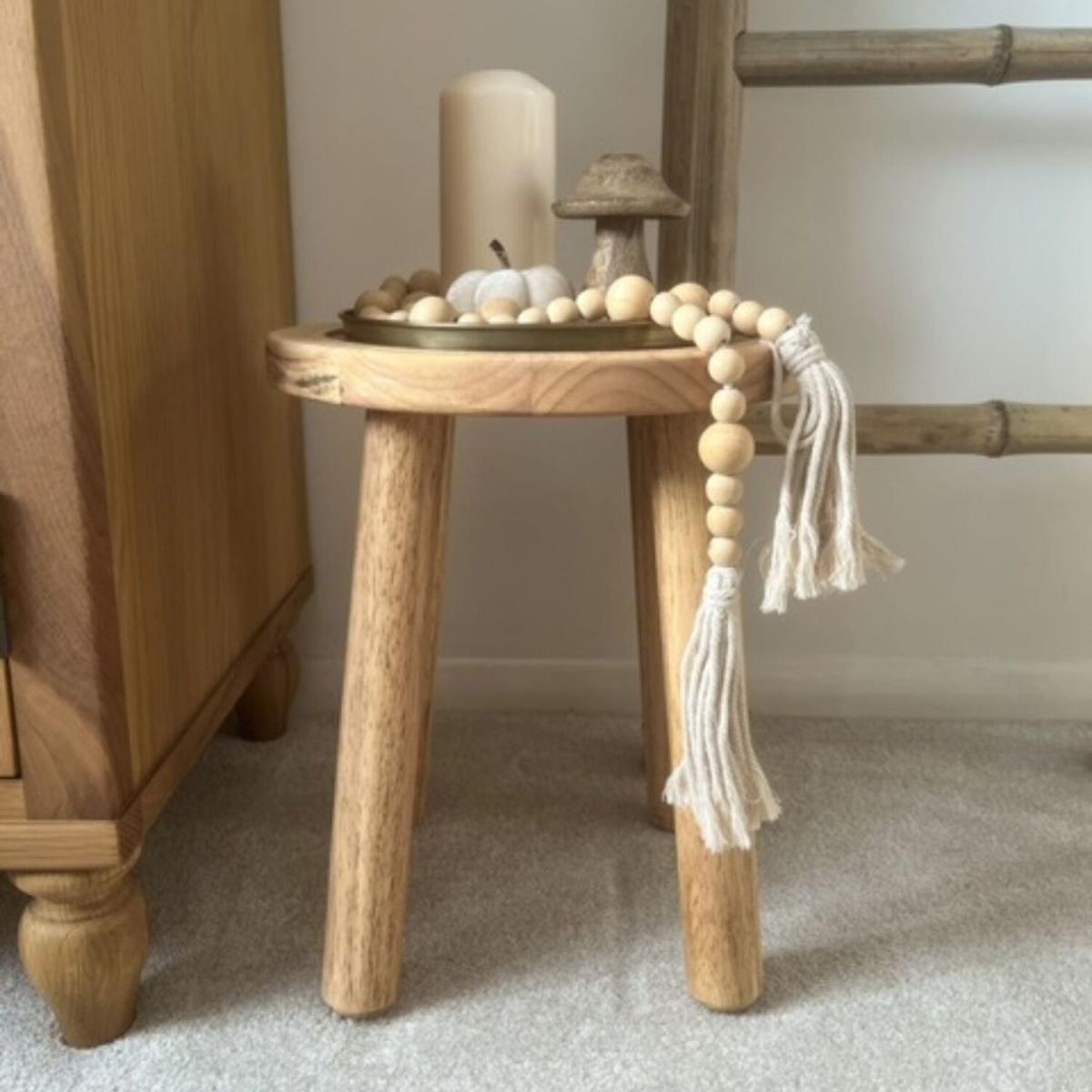 Rustic Small Oxford Wooden Milking stool - Natural