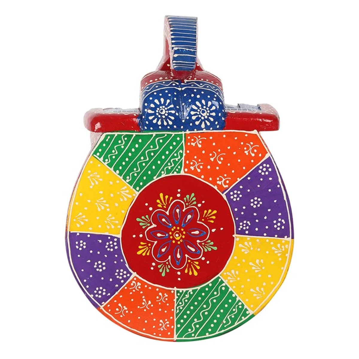 Ornamental Multicolored Elephant Stool - Red – image 2