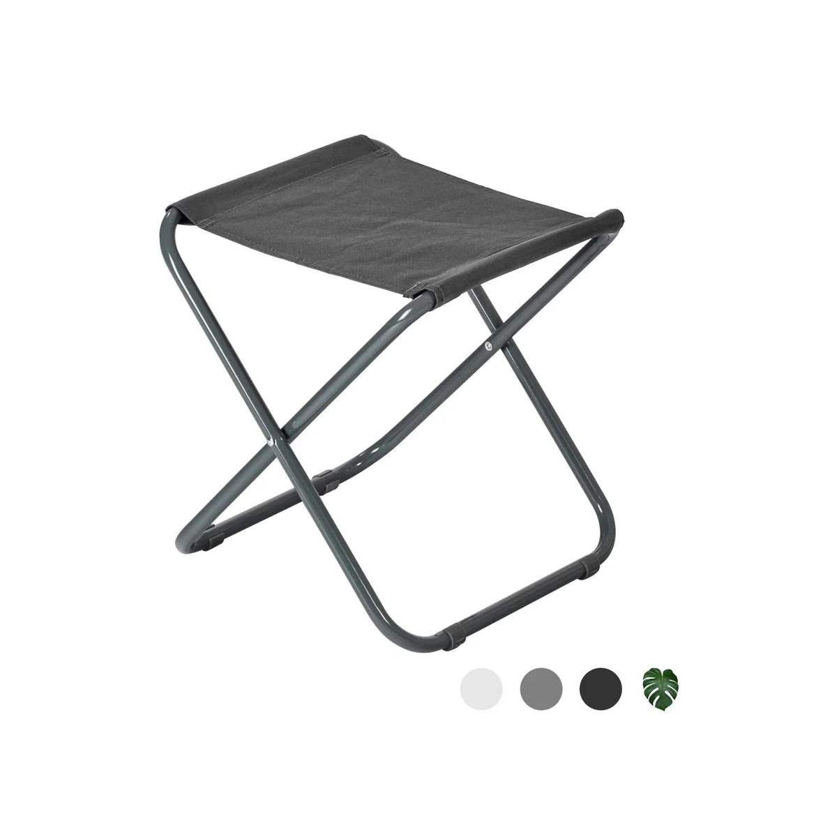 Folding Canvas Stool - Grey