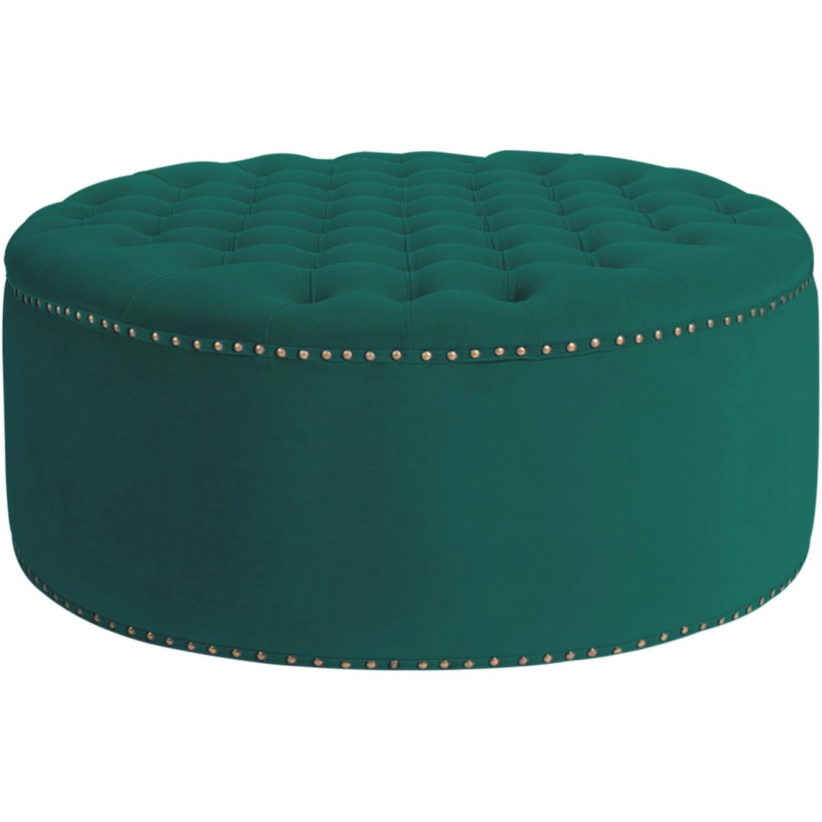 Round Velvet Stool - Dark Green / 100cm – image 2