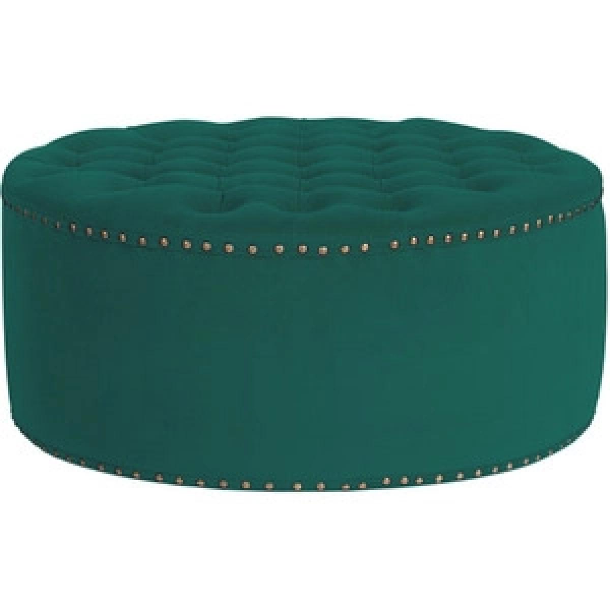 Round Velvet Stool - Dark Green / 100cm – image 5
