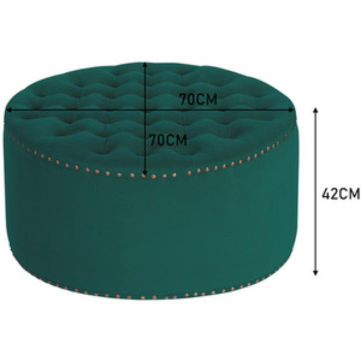 Round Velvet Stool - Dark Green / 100cm – image 7