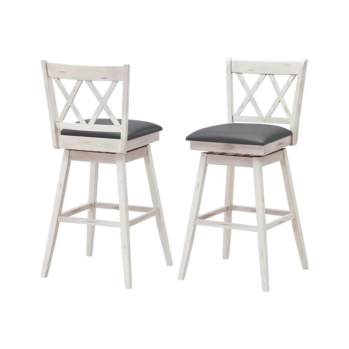Swivel Counter Stools Set - White – image 1