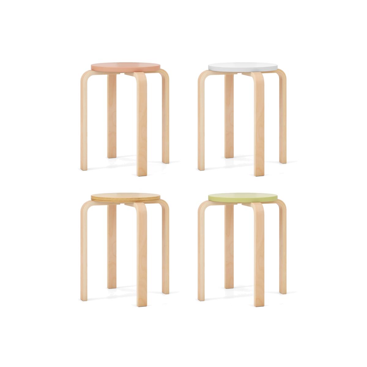 Set of 4 Stackable Stools - Multicolour