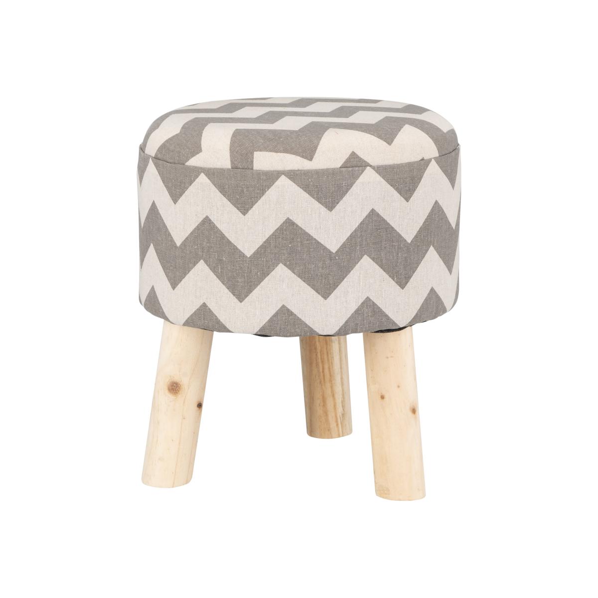 Grey Zig Zag Stool – image 1